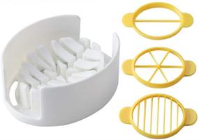 img 3 attached to 🥚 Premium Egg Slicer and Cutter for Hard Boiled Eggs - Sturdy ABS Body, Non-slip Feet, Dishwasher Safe, in Vibrant Yellow