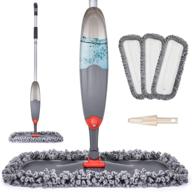 🧹 gray spray mop for floor cleaning - domi-patrol microfiber floor mop with 3 washable mop pads & 635ml refillable bottle, dry wet spray mop for hardwood laminate tile floors logo