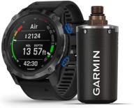 🤿 garmin descent mk2i/descent t1 набор: компактный дайв-компьютер с интеграцией воздуха и мультиспортивной тренировкой - титаново-серый/черный ремешок. логотип