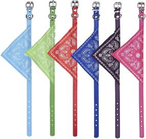 img 4 attached to Cosmos Pet Bandana: Stylish Puppy Dog Scarf with Adjustable Buckle for Dog & Cat Decor - Pack of 6