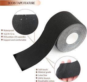 img 2 attached to Invisible Breast Adhesive Athletic Boobytape Women's Clothing