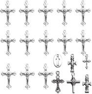 105pcs antique silver cross charms pendants - diy jewelry findings for bracelet and necklace making logo