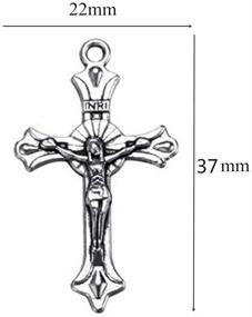 img 3 attached to 105pcs Antique Silver Cross Charms Pendants - DIY Jewelry Findings for Bracelet and Necklace Making