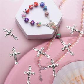 img 1 attached to 105pcs Antique Silver Cross Charms Pendants - DIY Jewelry Findings for Bracelet and Necklace Making