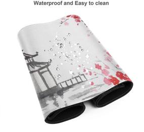 img 1 attached to 🌸 Japanese Sumi E Painting Sakura Cherry Blossom Temple Art Gaming Mouse Pad XL - Premium Quality and Exquisite Design