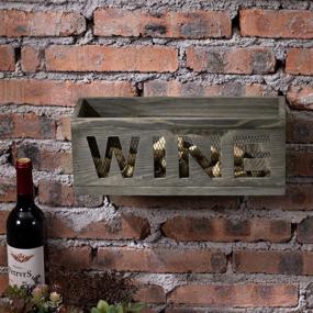 img 1 attached to 🍷 Мой подарок. Настенный держатель пробок от вин: стильный рустик серого дерева и металлическая коробка для хранения пробок для любителей вина.