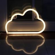 🌙 necld led neon cloud sign - bedroom decor night light for girls' kids room home décor - battery powered with usb plug логотип