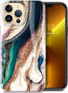 📱 gviewin чехол drift sand/brown marble для iphone 13 pro max 6,7 дюймов - тонкий, глянцевый и shockproof логотип