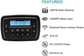 img 3 attached to 📻 Herdio VX-280 Bluetooth UTV Radio: Premium Sound System for Polaris Ranger XP900, Golf Carts, ATVs, Motorcycles, Boats & More!