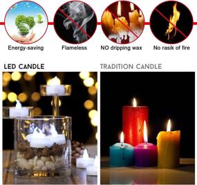 img 2 attached to 🕯️ AGPtEK Tea Lights: 60-Pack Battery Operated Flameless LED Candles for Wedding, Party, and Home Decoration - Long Lasting Cool White Tealight