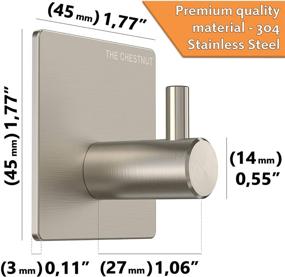 img 1 attached to Premium Adhesive Wall Hooks for Robes & Towels - Set of 4 - Heavy Duty Sticky Towel Hangers - Brushed Nickel Robe Hooks for Bathrooms - No Nails Hanging Solution
