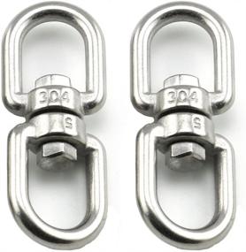 img 3 attached to Lind Kitchen Set of 2 M5 Double Ended Swivel Eye Hook: 304 Stainless Steel Eye-to-Eye Swivel Shackle Ring Connector