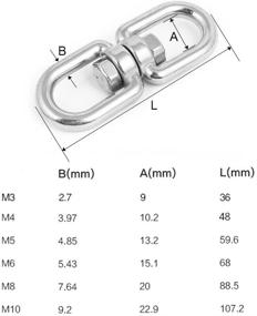 img 1 attached to Lind Kitchen Set of 2 M5 Double Ended Swivel Eye Hook: 304 Stainless Steel Eye-to-Eye Swivel Shackle Ring Connector