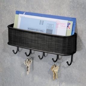 img 3 attached to 🔑 Ideal Organization: iDesign Twillo Steel Wall Mount Mail and Key Rack - Sleek Matte Black Design