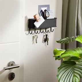 img 1 attached to 🔑 Ideal Organization: iDesign Twillo Steel Wall Mount Mail and Key Rack - Sleek Matte Black Design