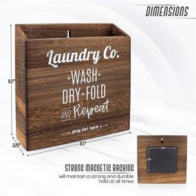 img 1 attached to 🧺 CADE + KAI Magnetic Lint Bin for Laundry Room – Mountable, Wooden Lint Box/Holder/Trash Can for Washer and Dryer – Rustic Farmhouse Decor (White Washed) - Perfect Storage Solution!