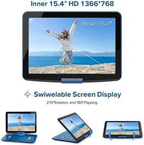 img 3 attached to 📺 WONNIE 17.9" Portable DVD Player with 15.4" Large Swivel HD Screen - Perfect for Kids, Car Travel, and Home Entertainment