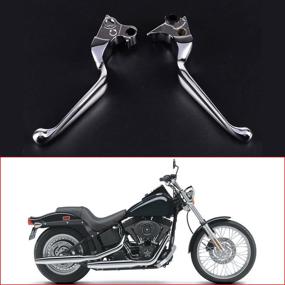 img 3 attached to High Quality 2X Chrome Brake Clutch Hand Levers for Harley Davidson Dyna XL Sportster 883 1200 Softail Fat Boy Road King