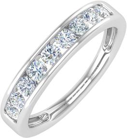 img 4 attached to Carat Channel Diamond Wedding White Women's Jewelry