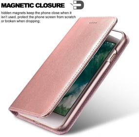 img 2 attached to 📱 iCarercase iPhone 7/8 Wallet Case, iPhone SE Case 2020 | Premium PU Leather Folio Flip Cover with Kickstand and Credit Slots for Apple iPhone 7, iPhone 8, iPhone SE 4.7 Inch (Rose Gold)