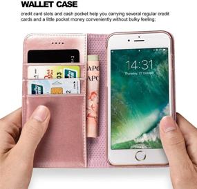 img 3 attached to 📱 iCarercase iPhone 7/8 Wallet Case, iPhone SE Case 2020 | Premium PU Leather Folio Flip Cover with Kickstand and Credit Slots for Apple iPhone 7, iPhone 8, iPhone SE 4.7 Inch (Rose Gold)