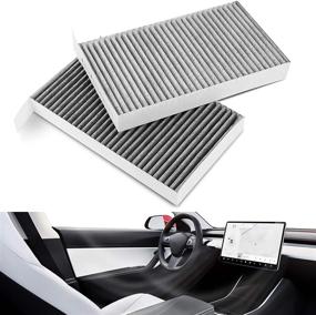 img 4 attached to 🚗 Farmogo Tesla Model 3 Model Y Cabin Air Filter - Enhanced Activated Carbon Filters for Tesla Accessories 2016-2021 (Set of 2)