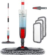 120cm spray mop with 450ml bottle, microfiber mop for hardwood, laminate, tile, ceramic, wood floors. includes 3 reusable pads and 1 scraper - efficient floor cleaning solution logo