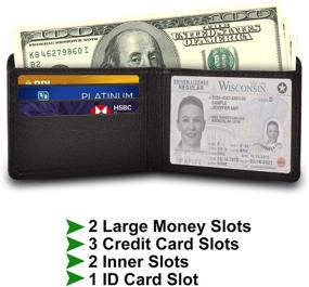 img 3 attached to Bi Fold Handmade Cowhide Natural Minimalist Men's Accessories in Wallets, Card Cases & Money Organizers