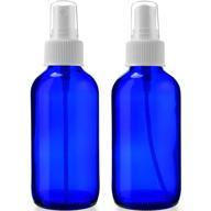 🌿 pack of 2 refillable 4oz blue glass spray bottles - ideal for essential oils, organic beauty solutions, diy cleaning, and aromatherapy - portable misters with caps, labels included logo