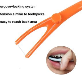 img 1 attached to Eco-Friendly Lessmore Dental Floss Set with 100m Refill Roll, Dispenser/Stand - Made from Food Grade Material in 3 Vibrant Colors (Orange, One Pack)