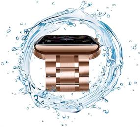 img 1 attached to Ремешок Chuangshiji Apple Watch 38 мм / 40 мм, нержавеющая стальная металлическая замена для iWatch Series SE / 6/5/4/3/2/1 (розовое золото)