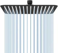 🚿 suncleanse luxury 8-inch square rain shower head - high pressure rainfall showerhead | 304 stainless steel ultra thin with silicone nozzles | matte black finish logo