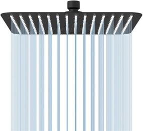 img 4 attached to 🚿 SunCleanse Luxury 8-inch Square Rain Shower Head - High Pressure Rainfall Showerhead | 304 Stainless Steel Ultra Thin with Silicone Nozzles | Matte Black Finish