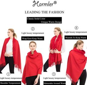 img 2 attached to 🧣 Exquisite Handmade Cashmere Wedding Scarves: Luxurious Women's Accessories