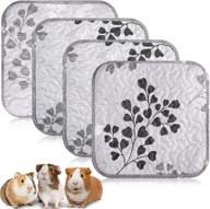 jetec 4-piece guinea pig cage liners: washable, reusable fleece, fast absorbent & waterproof pee pads for puppy, rabbit, hamster, bunny & gerbil - non-shrinkage & non-slip logo