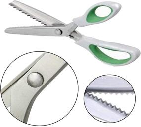 img 2 attached to JISTL Professional Dressmaking Pinking Shears with Comfort Grips - Green Crafts Zig Zag Cut Scissors for Sewing, DIY Projects, and more!