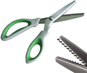 img 4 attached to JISTL Professional Dressmaking Pinking Shears with Comfort Grips - Green Crafts Zig Zag Cut Scissors for Sewing, DIY Projects, and more!