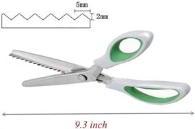 img 3 attached to JISTL Professional Dressmaking Pinking Shears with Comfort Grips - Green Crafts Zig Zag Cut Scissors for Sewing, DIY Projects, and more!