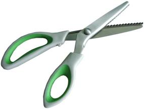 img 1 attached to JISTL Professional Dressmaking Pinking Shears with Comfort Grips - Green Crafts Zig Zag Cut Scissors for Sewing, DIY Projects, and more!