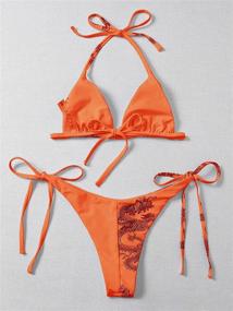 img 3 attached to Triangle Swimsuits Printed Clothing and 👙 Swimwear Collection for Women by SOLY HUX