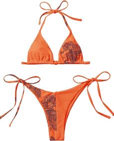 img 4 attached to Triangle Swimsuits Printed Clothing and 👙 Swimwear Collection for Women by SOLY HUX