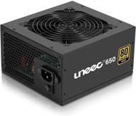 uneec 650 вт 80+ золотой сертифицированный игровой блок питания psu - бесшумный вентилятор, atx пк 💪 серверная рабочая станция компьютер - совместим с играми sti crossfire - поддержка двух процессоров - активный pfc автоадаптер логотип