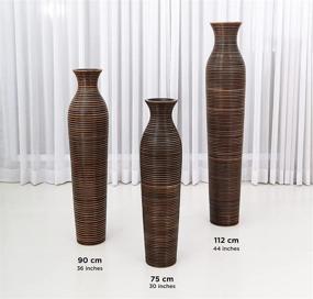 img 3 attached to 🌱 LEEWADEE Large Wood Floor Vase - Handmade Flower Holder for Decorative Branches and Dried Flowers, 36 inches, Brown