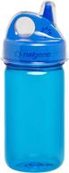 🚰 12 oz nalgene tritan grip-n-gulp bpa-free water bottle in slate blue logo