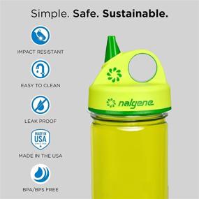 img 3 attached to 🚰 12 oz NALGENE Tritan Grip-N-Gulp BPA-Free Water Bottle in Slate Blue