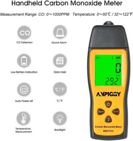img 3 attached to 🔍 ANPIGGY Handheld Carbon Monoxide Meter: High Precision CO Tester & Detector, Portable Gas Leak Detector, LCD Monitor 0-1000ppm
