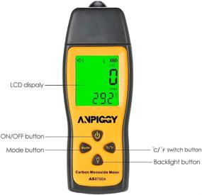img 2 attached to 🔍 ANPIGGY Handheld Carbon Monoxide Meter: High Precision CO Tester & Detector, Portable Gas Leak Detector, LCD Monitor 0-1000ppm