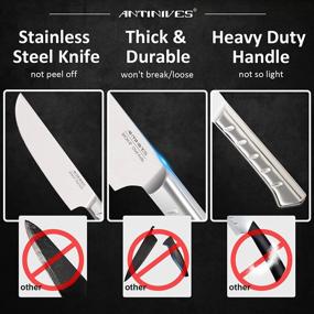 img 1 attached to 🔪 15-Piece Kitchen Knife Set with Acrylic Stand - German Stainless Steel Steak Knives, Self-Sharpening Blades, Super Sharp Chef Knives Set for Efficient Cooking