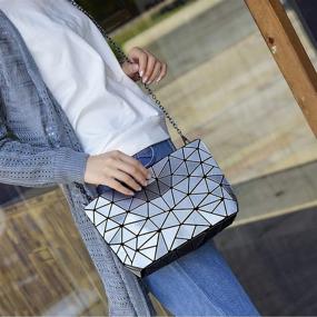 img 3 attached to Sun Kea Geometric Cross Body Shoulder Women's Handbags & Wallets for Shoulder Bags