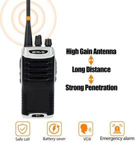 img 3 attached to 📻 Retevis RT7 Walkie Talkies: Long Range Rechargeable Radios with Earpiece, LED Flashlight, Emergency Alarm - Ideal for Adults, School Security, Warehouse Construction (10 Pack)